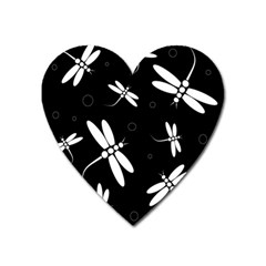 Dragonflies Pattern Heart Magnet