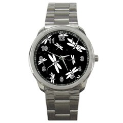 Dragonflies Pattern Sport Metal Watch