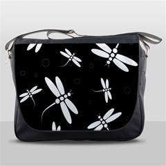 Dragonflies Pattern Messenger Bags by Valentinaart