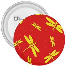 Red And Yellow Dragonflies Pattern 3  Buttons