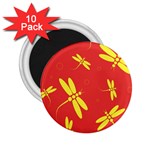 Red and yellow dragonflies pattern 2.25  Magnets (10 pack)  Front