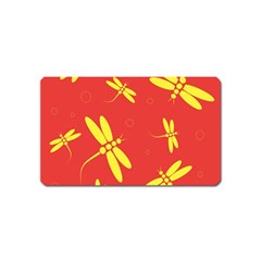 Red And Yellow Dragonflies Pattern Magnet (name Card)