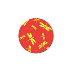 Red And Yellow Dragonflies Pattern Golf Ball Marker (4 Pack)