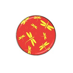 Red And Yellow Dragonflies Pattern Hat Clip Ball Marker by Valentinaart