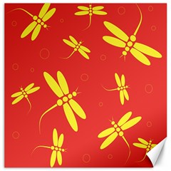 Red And Yellow Dragonflies Pattern Canvas 16  X 16  