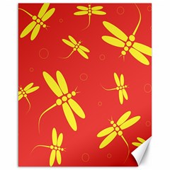 Red And Yellow Dragonflies Pattern Canvas 16  X 20  