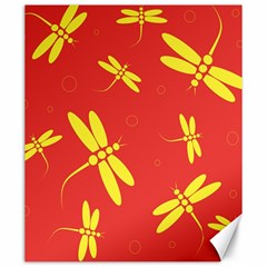 Red And Yellow Dragonflies Pattern Canvas 20  X 24  