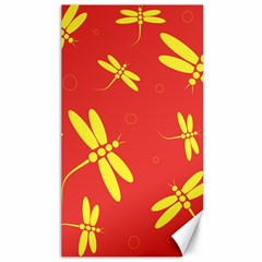 Red And Yellow Dragonflies Pattern Canvas 40  X 72   by Valentinaart