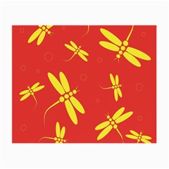 Red And Yellow Dragonflies Pattern Small Glasses Cloth (2-side)