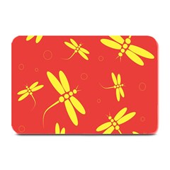 Red And Yellow Dragonflies Pattern Plate Mats by Valentinaart