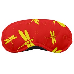 Red And Yellow Dragonflies Pattern Sleeping Masks by Valentinaart