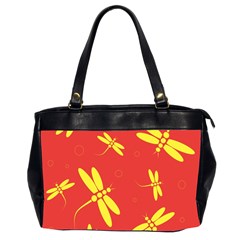 Red And Yellow Dragonflies Pattern Office Handbags (2 Sides)  by Valentinaart