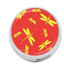 Red And Yellow Dragonflies Pattern 4-port Usb Hub (one Side) by Valentinaart