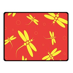 Red And Yellow Dragonflies Pattern Fleece Blanket (small) by Valentinaart