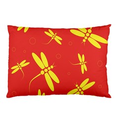 Red And Yellow Dragonflies Pattern Pillow Case (two Sides) by Valentinaart