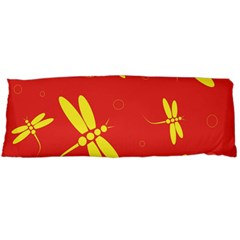 Red And Yellow Dragonflies Pattern Body Pillow Case (dakimakura) by Valentinaart