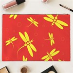 Red and yellow dragonflies pattern Cosmetic Bag (XXL)  Back