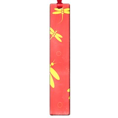 Red And Yellow Dragonflies Pattern Large Book Marks by Valentinaart