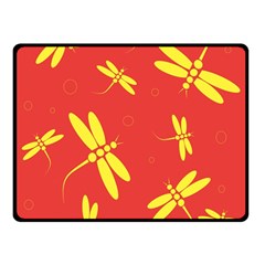 Red And Yellow Dragonflies Pattern Double Sided Fleece Blanket (small) 