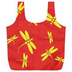 Red And Yellow Dragonflies Pattern Full Print Recycle Bags (l) 