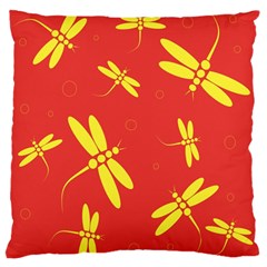 Red And Yellow Dragonflies Pattern Standard Flano Cushion Case (one Side) by Valentinaart