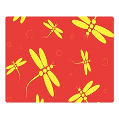 Red And Yellow Dragonflies Pattern Double Sided Flano Blanket (large) 