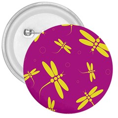 Purple And Yellow Dragonflies Pattern 3  Buttons by Valentinaart