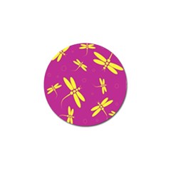 Purple And Yellow Dragonflies Pattern Golf Ball Marker (4 Pack)