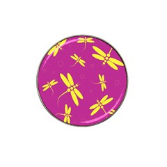 Purple And Yellow Dragonflies Pattern Hat Clip Ball Marker (4 Pack) by Valentinaart