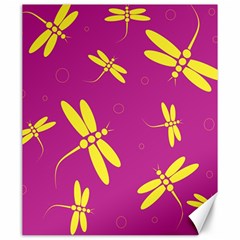 Purple And Yellow Dragonflies Pattern Canvas 20  X 24  