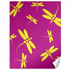 Purple And Yellow Dragonflies Pattern Canvas 36  X 48  