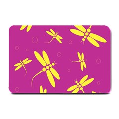 Purple And Yellow Dragonflies Pattern Small Doormat 