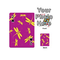 Purple And Yellow Dragonflies Pattern Playing Cards 54 (mini) 