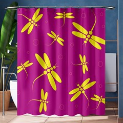 Purple And Yellow Dragonflies Pattern Shower Curtain 60  X 72  (medium) 