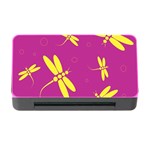 Purple and yellow dragonflies pattern Memory Card Reader with CF Front