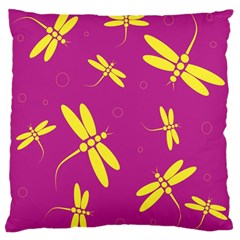 Purple And Yellow Dragonflies Pattern Standard Flano Cushion Case (one Side)