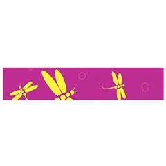 Purple And Yellow Dragonflies Pattern Flano Scarf (small)