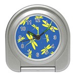 Blue and yellow dragonflies pattern Travel Alarm Clocks Front