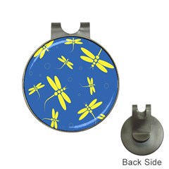 Blue And Yellow Dragonflies Pattern Hat Clips With Golf Markers by Valentinaart