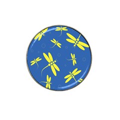 Blue And Yellow Dragonflies Pattern Hat Clip Ball Marker (4 Pack) by Valentinaart