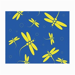 Blue And Yellow Dragonflies Pattern Small Glasses Cloth