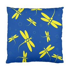 Blue And Yellow Dragonflies Pattern Standard Cushion Case (one Side)