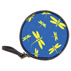 Blue And Yellow Dragonflies Pattern Classic 20-cd Wallets by Valentinaart