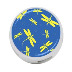 Blue And Yellow Dragonflies Pattern 4-port Usb Hub (two Sides) 