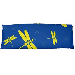 Blue And Yellow Dragonflies Pattern Body Pillow Case (dakimakura)