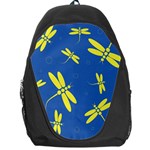 Blue and yellow dragonflies pattern Backpack Bag Front