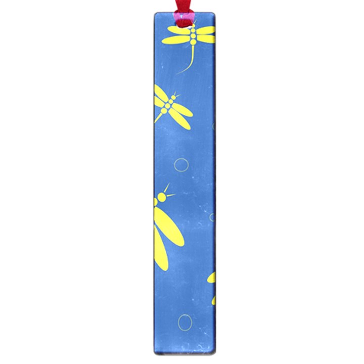 Blue and yellow dragonflies pattern Large Book Marks