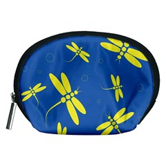 Blue And Yellow Dragonflies Pattern Accessory Pouches (medium) 