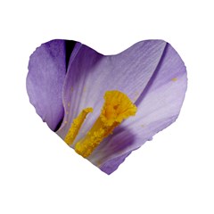 Crocus Closeupl Standard 16  Premium Heart Shape Cushions by PhotoThisxyz