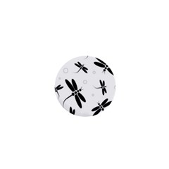 Black And White Dragonflies 1  Mini Buttons